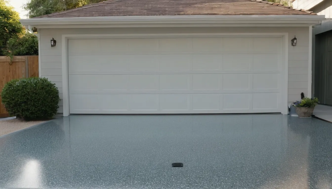A clean, glossy epoxy-coated garage floor in a home in Nashotah